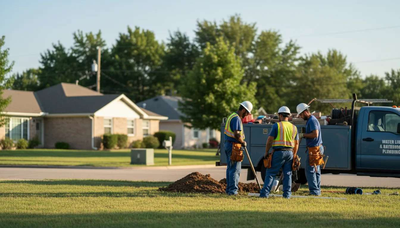 Residential water line and bathroom plumbing service in Oak Ridge, MO